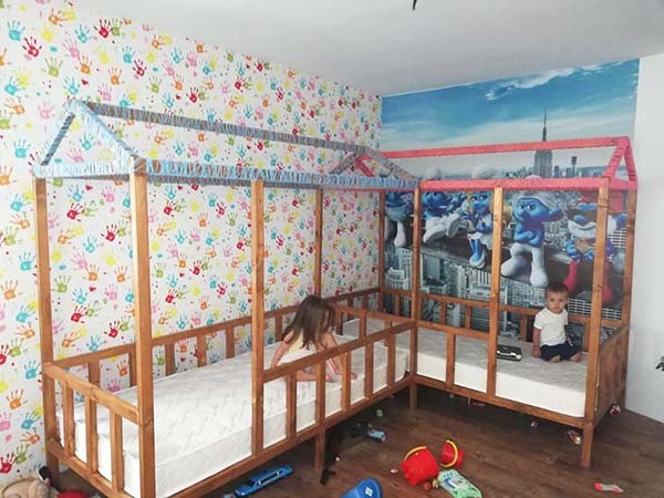 pap ahorra toneladas de dinero en camas infantiles de bricolaje