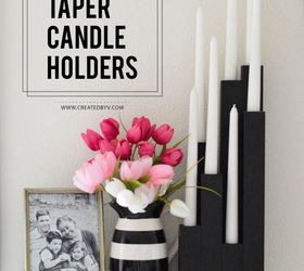 diy wooden taper candle holders