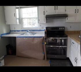 kitchen re do from ugly 1970 s to vintage cottage, Painted with primer first
