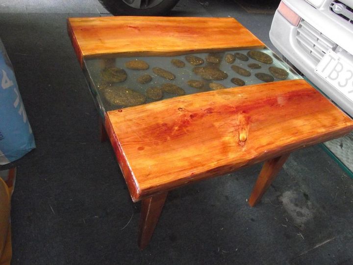a poured epoxy resin coffee table