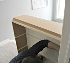 how to make a built in stair top bookcase with planter