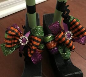 witch legs cauldron candy stand