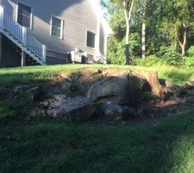 How do I construct a river water feature in an existing rock slope