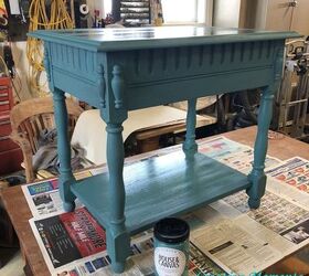 antique teal table