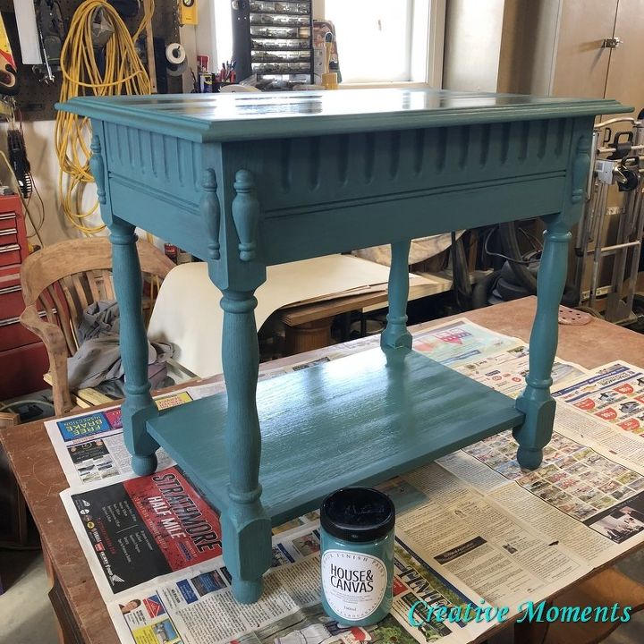 antique teal table
