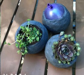 Mini jardineras de cemento para globos DIY