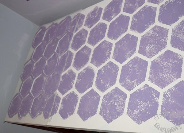 diy purple hexagon desk