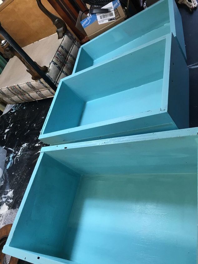 wooden rolling cart, Paint the Drawers