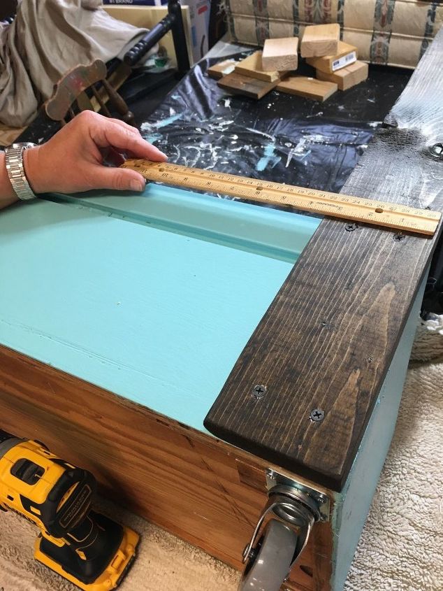 wooden rolling cart, Attach Wheels