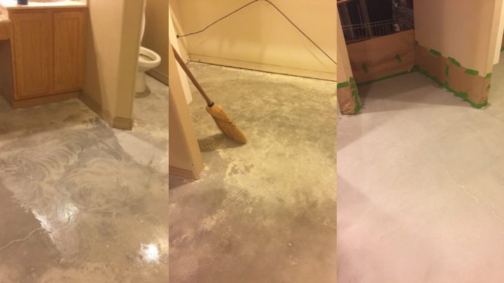 remodelao de piso de concreto com colorao cida