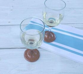 diy hammered copper stemware and charger plates