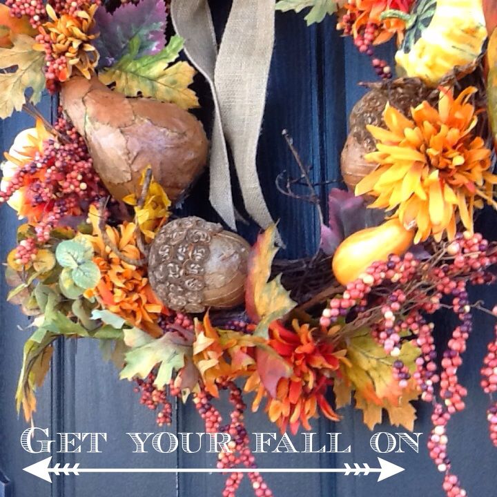 s 17 inviting fall front porch ideas, Hang a rustic wreath to welcome fall