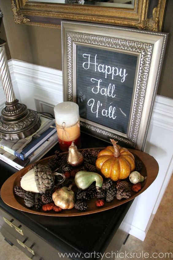 18 ideias de decorao de outono que nos fazem apaixonar, Decora o de outono Happy Fall You 39 all Chalkboard DIY Thrifty