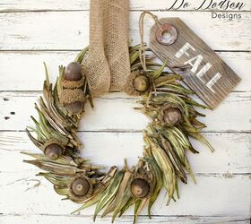 s 18 diy fall decor ideas we re falling for hard, Acorns okra for this incredible fall wreath