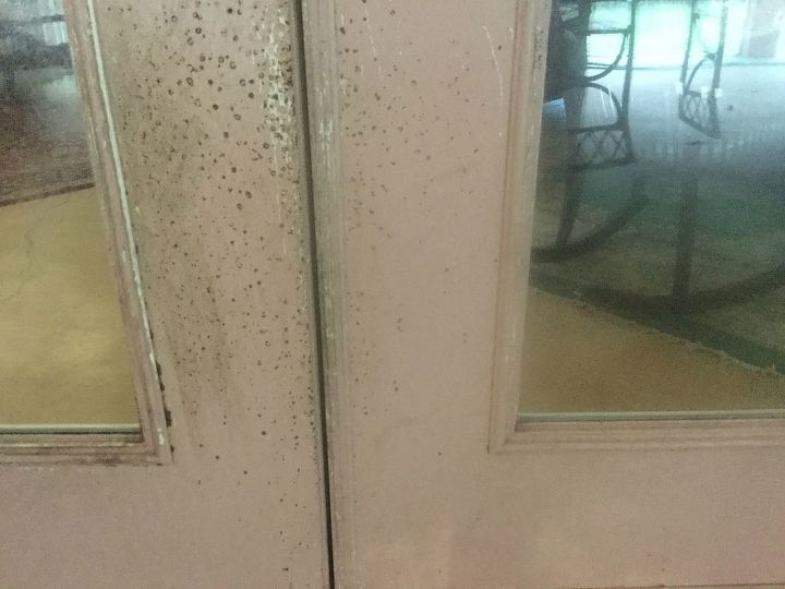 q how do you clean up old metal doors that are starting to rust