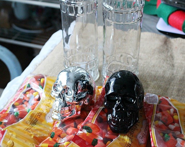 dollar store halloween crafts skull candy jar
