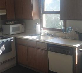 how do i update the old brown cabinets in rented apartment