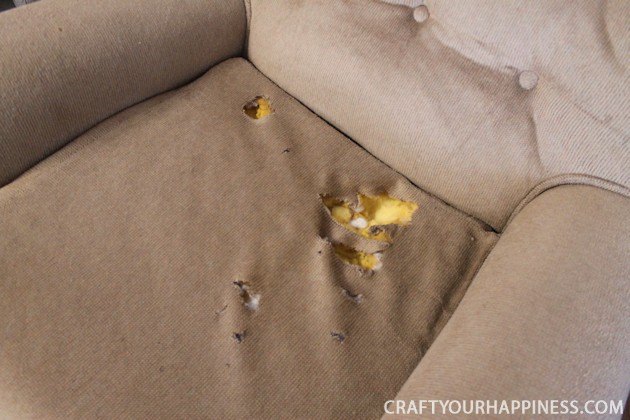 how to repair a recliner cushion aka when good dogs do bad things