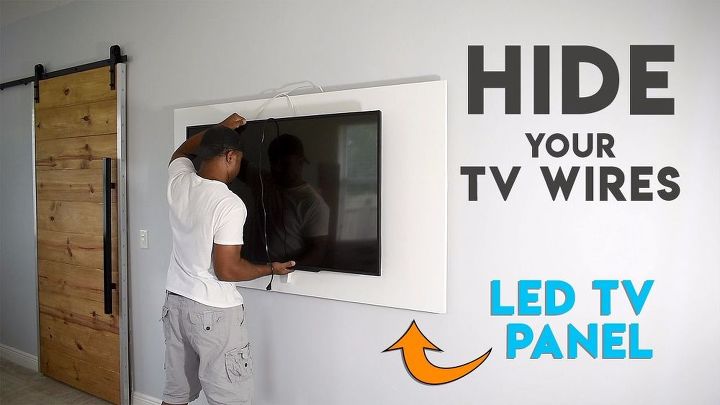 how to hide tv cables with a diy led tv panel