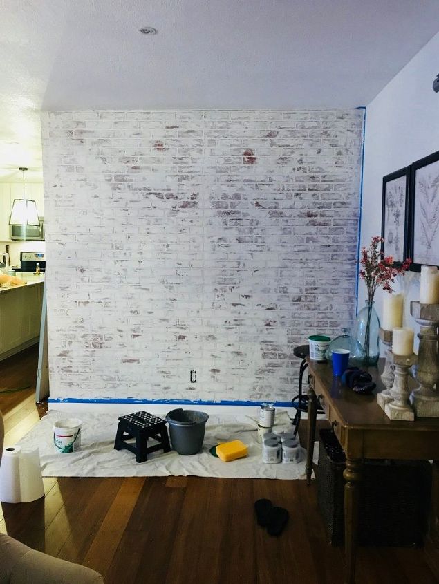 Faux Brick Wall Hometalk Faux Brick Wall Now Is A Good Time To Step Back And See Your Work You Might Have Add More Joint Compound Here Or There In Order Get The Look Are