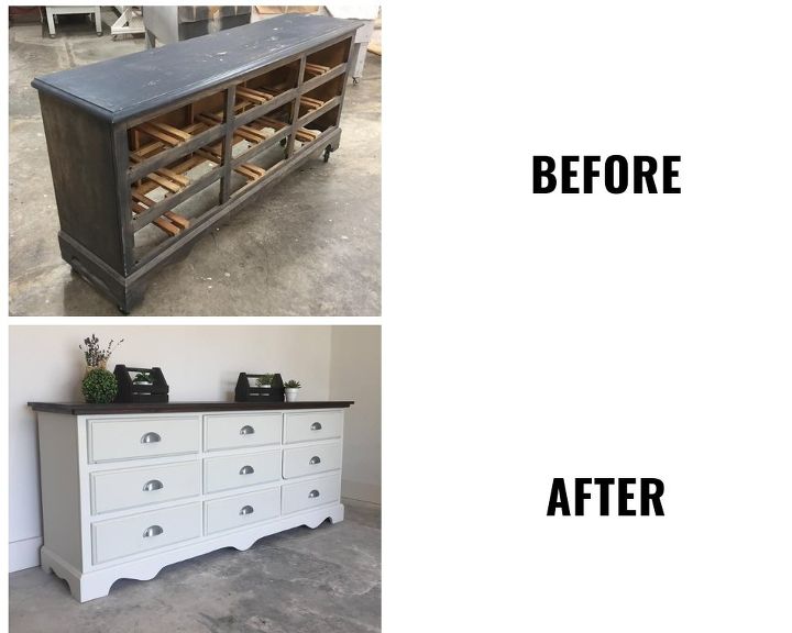 free dresser recieves a superior paint co shiplap makeover