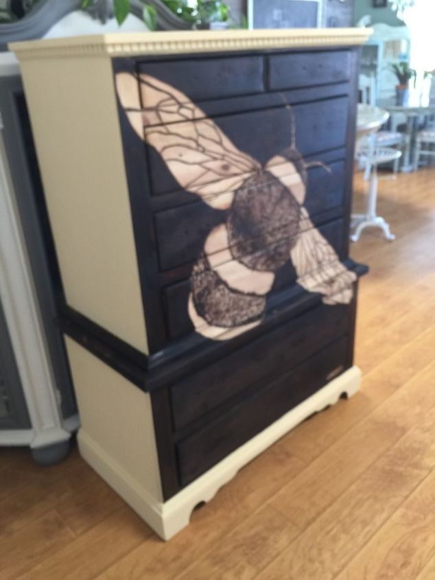 beeutiful stained shaded dresser makeover