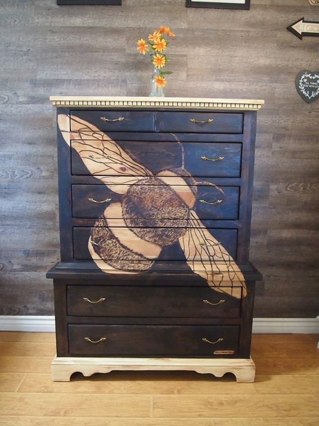 beeutiful stained shaded dresser makeover