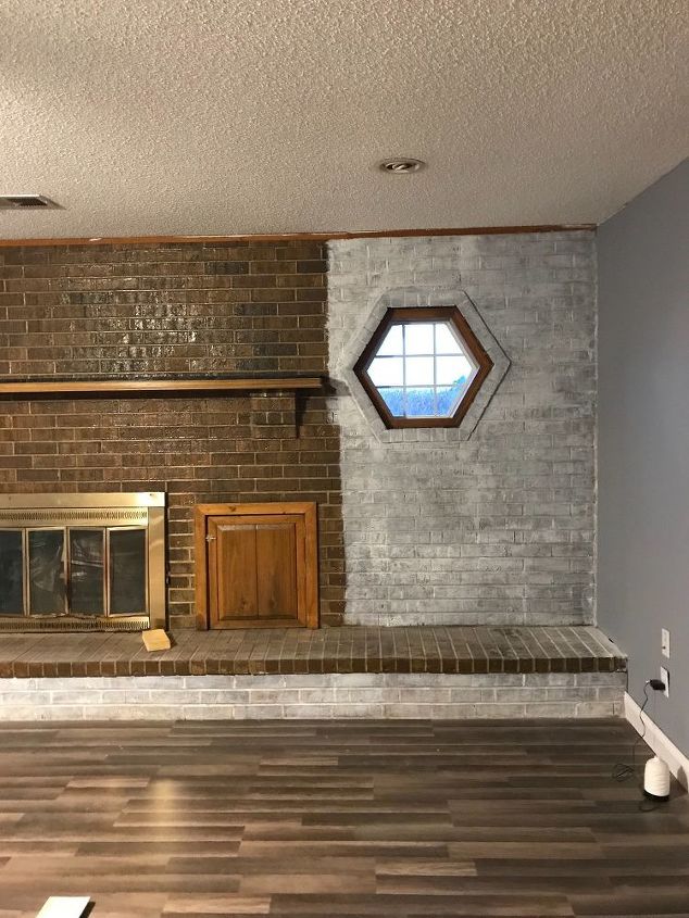 Whitewash Brick Fireplace Chalk Paint Accents Hometalk