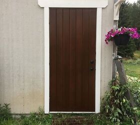 old exterior cedar door makeover using saman stains varnish