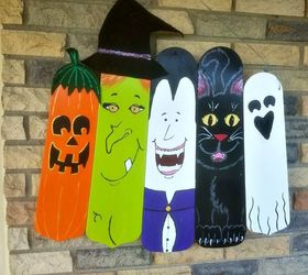 Upcycled Fan Blade Happy Halloween Hanging