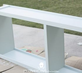 how to paint and distress a laminate bookshelf