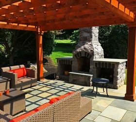outdoor fire feature and living area