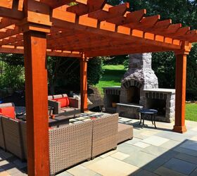 outdoor fire feature and living area