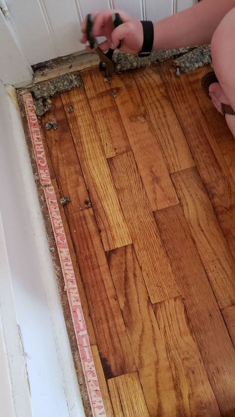 goodbye old carpet hello wood floors