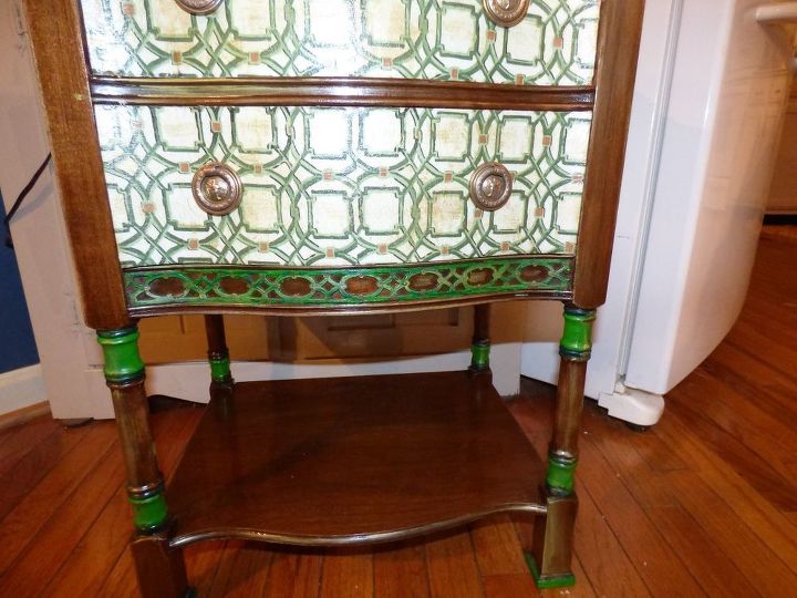 cute little side table with decoupage napkins