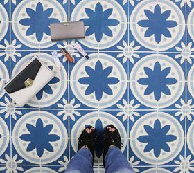 how to update your old floor using tile stencils