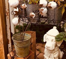 finally faux cotton plant arrangement