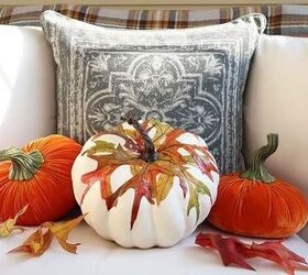 s 23 diy pumpkins you ve never seen before, Pumpkins and fall leaves in one Yes please