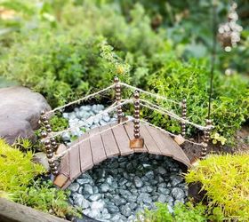 turn a recycled plastic container into a fairy bridge