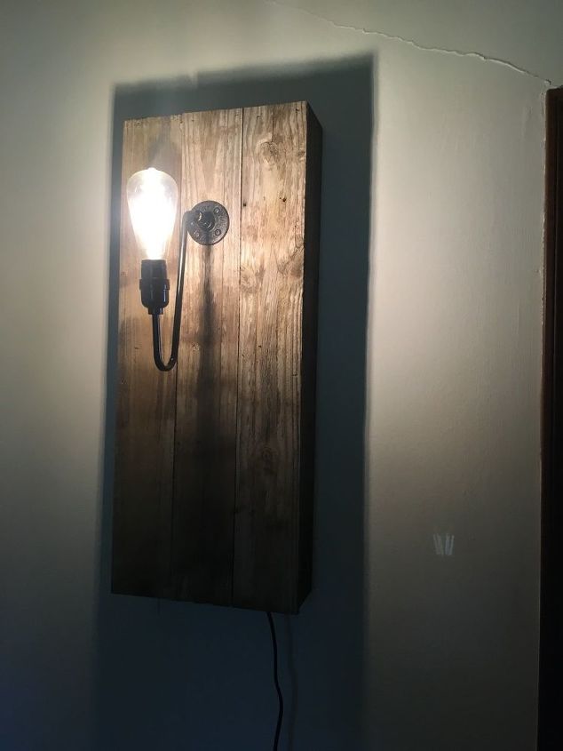 rustic wood wall lamp
