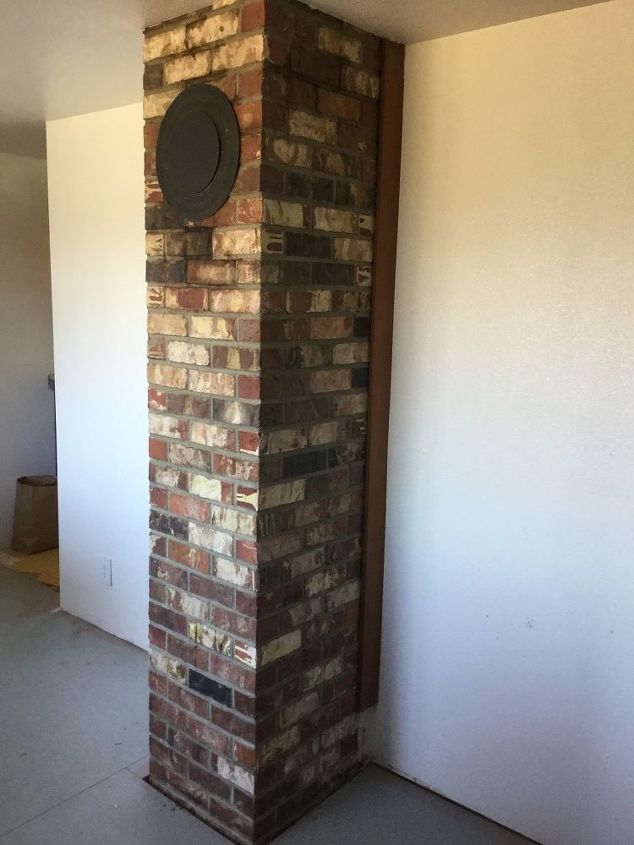 whitewashed brick chimney, Hmmm