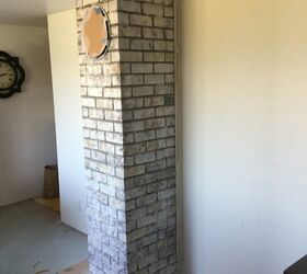 whitewashed brick chimney, Day 1
