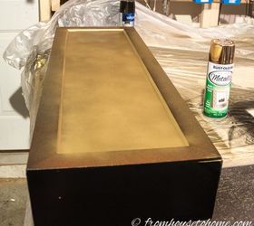 black and gold glam cabinet makeover