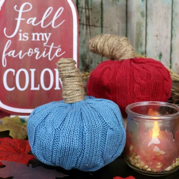 upcycled sweater pumpkins
