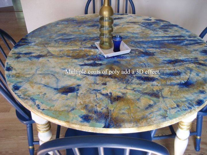 s 10 of our favorite ways to paint that old piece, This marvelously marbled dining table