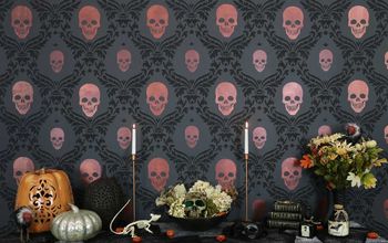 How To Stencil a Spooky Skull Damask Wall