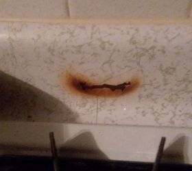 how do i repair a burn area on my countertop