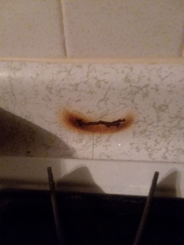 how do i repair a burn area on my countertop