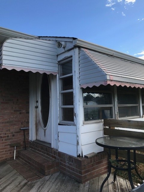 how do i remove old metal awnings from exterior