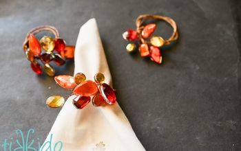  Anéis de guardanapo com joias de outono